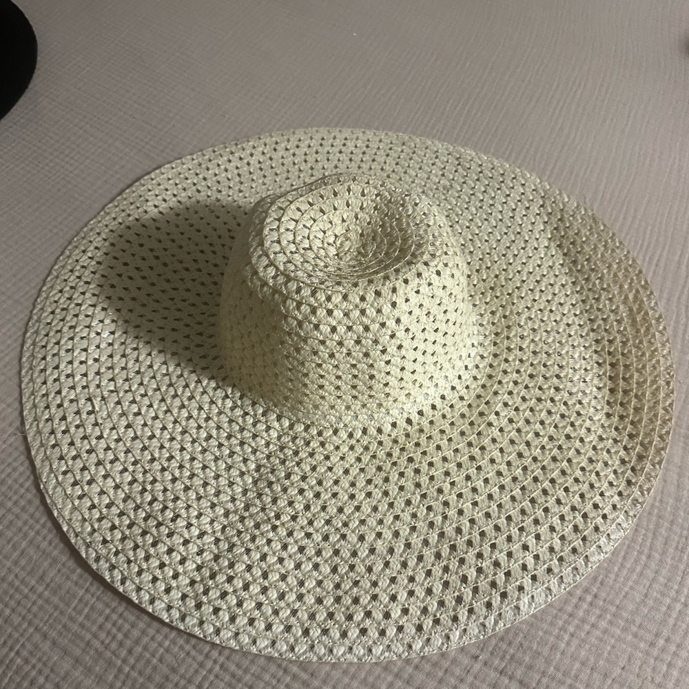 Oversized wide brim straw hat